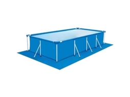 MEOIRUERY Capa Retangular Para Piscina, Estrutura De Aço Reforçado, Lona De Pe Durável, Design Dobrável Para Portabilidade, Proteção Versátil Para Piscina Inflá