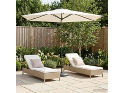 Vidaxl Guarda-sol De Jardim 270 X 270 Cm Poliéster Retangular Creme