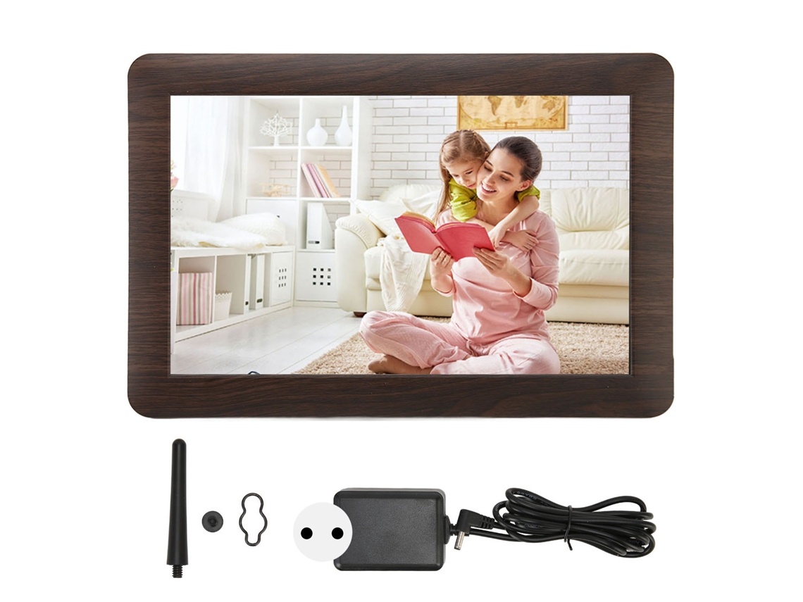 Quadro de Fotos em Nuvem Inteligente EOOCOO, tela Tática Ips Hd de 10,1 Polegadas com Conexão Wifi