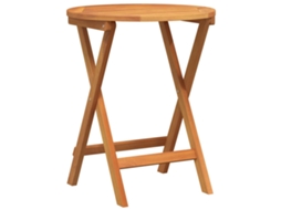 Conjunto 1 Mesa De Jardim Vidaxl Castanho Madeira De Acácia Maciça (60 X 60 X 72 Cm)