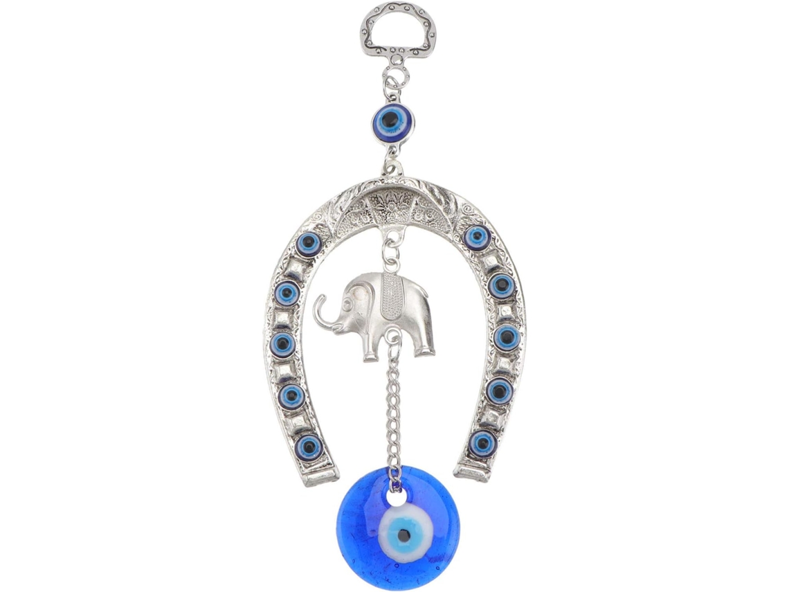 Colgante en forma de herradura de metal azul turco. GOKOCO