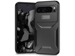 Compre Capa De Tpu Pc Antiderrapante Com Borda Lateral E Tampa De Lente Para Google Pixel 9 Pro Xl, Preta