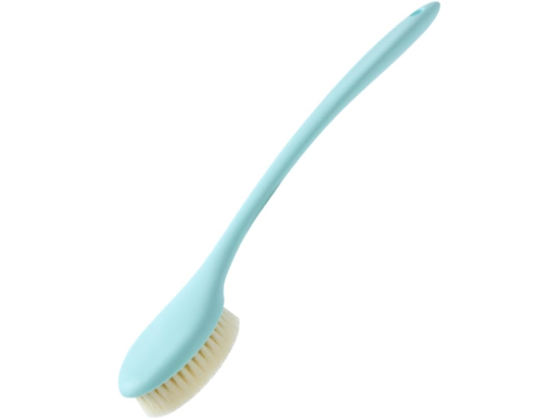 Escova Corporal Azul Clispeed Com Cabo Longo, Cerdas De Nylon E Cabo Ergonômico Para Remoção Pele Morta, Massagem