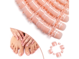 24 Peças de Unhas Falsas para Os Pés Completas Naturais. NEVEANCE