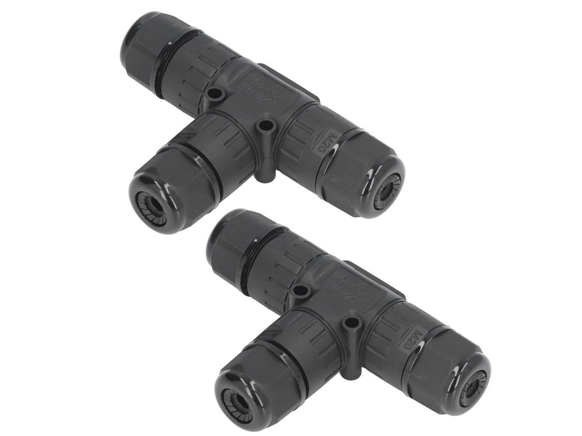 Conector de Caixa de Junção Primerox T 3 vias 3 fios à prova d'água para conexão de energia led externa 2pcs