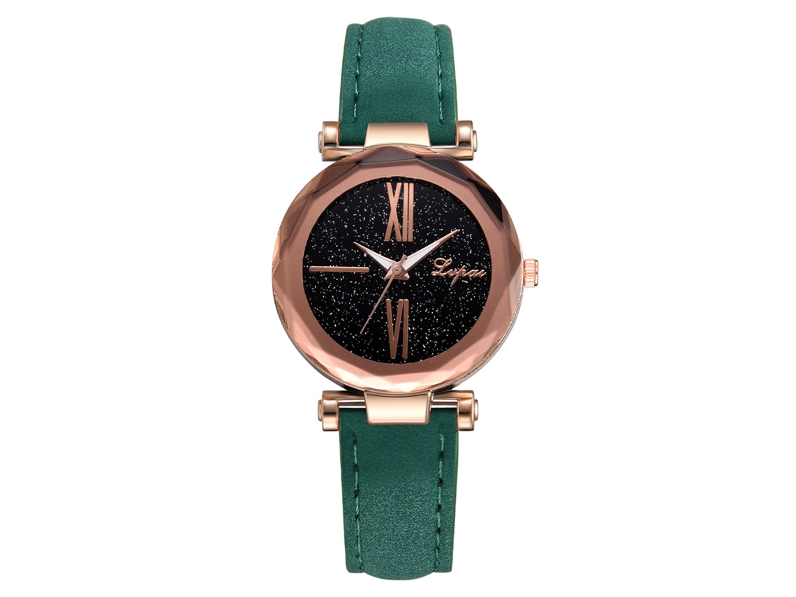 Relógio de Pulso Feminino Lvpai de Quartzo com Pulseira Pu Slim Casual Estilo Verde