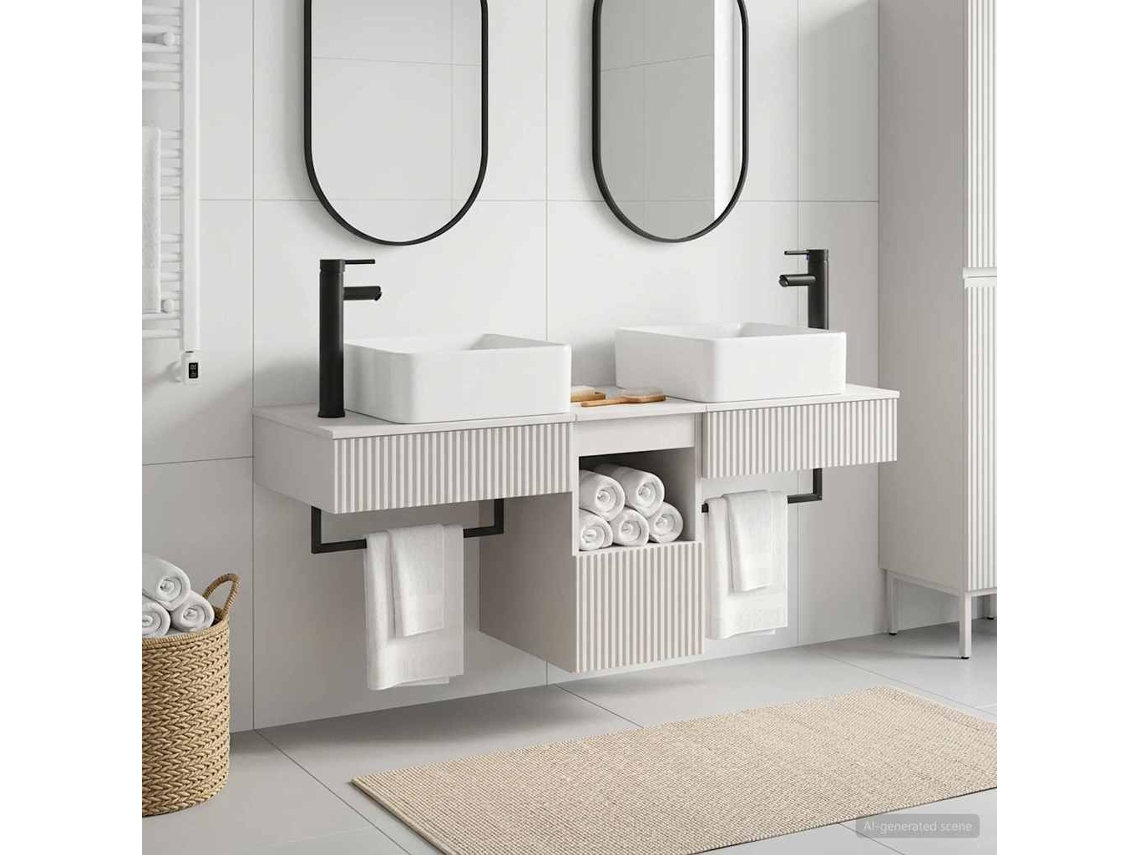 Vidaxl Conjunto De Armários Para Banheiro 3 Unid. Branco