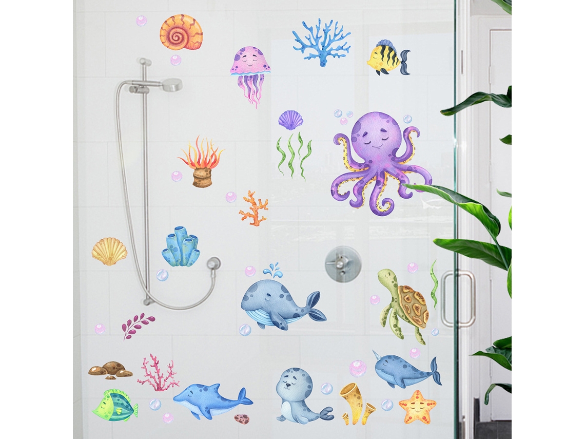Adesivos De Parede Adesivos De Parede Do Mundo Marinho Decalques De Parede Para Slowmoose