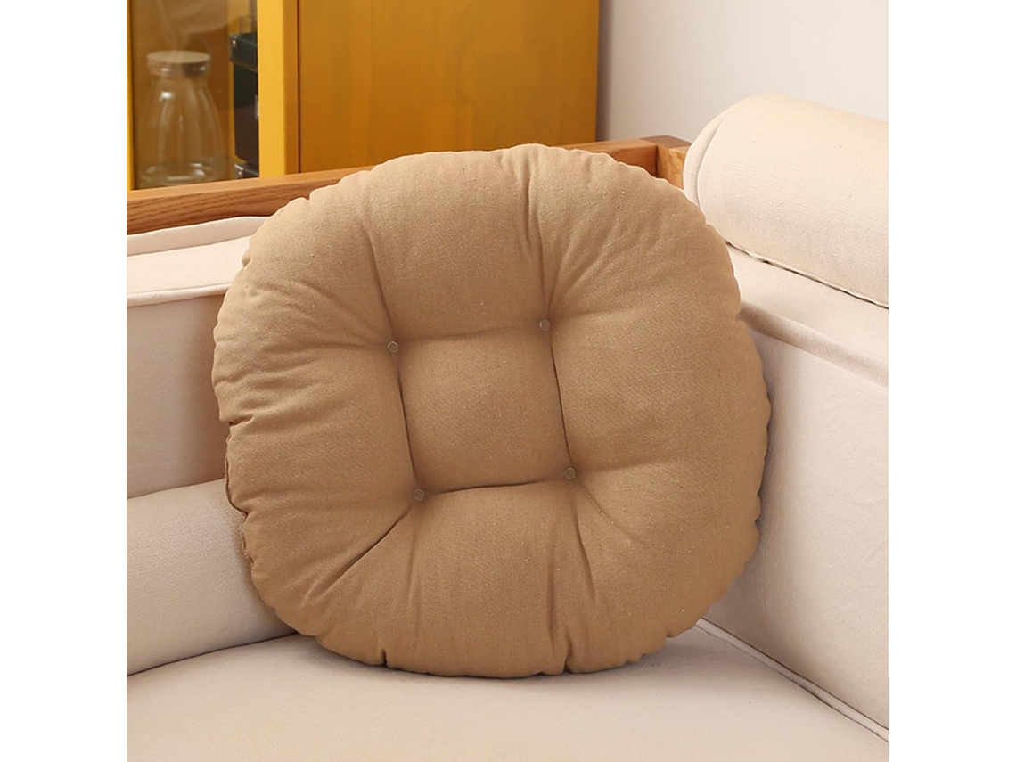 Almofadas Redondas Para Assento De Cadeira, Almofadas Macias De 9cm Espessura, Almofadas De Cor Sólida Para Casa, Sofá