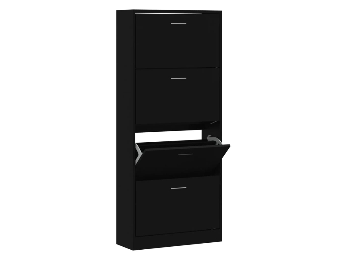 Sapateira 63x24x147 Cm Derivados da Madeira Preto MAISON EXCLUSIVE