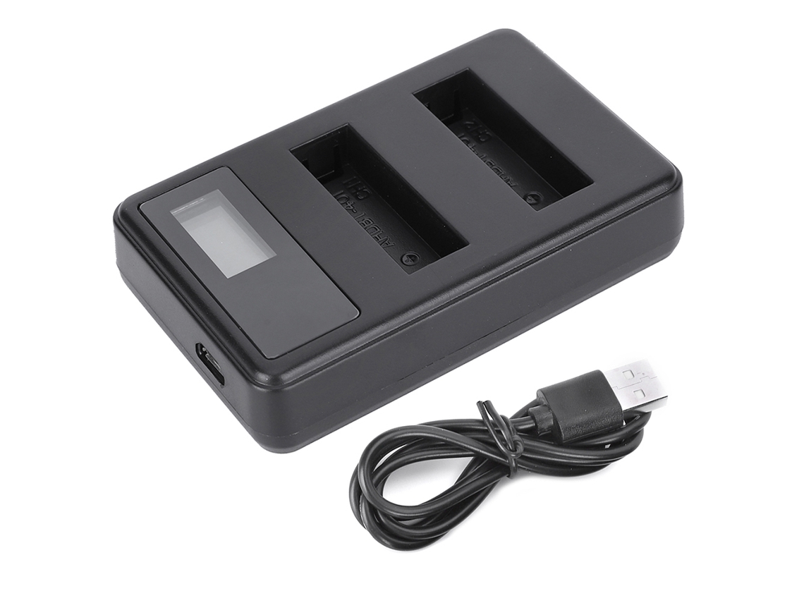 Cargador De Baterías Dual Para Cámara Con Lcd, Compatible Com Gopro 4