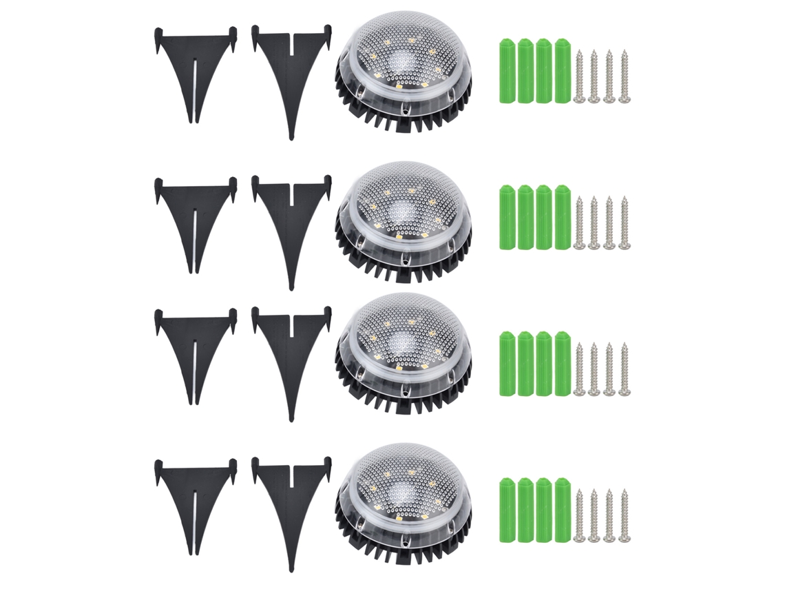2026 4 Pack Luzes Solares Jardim 8 Led Exteriores para Calçada Pátio Caminho Iluminação Branca