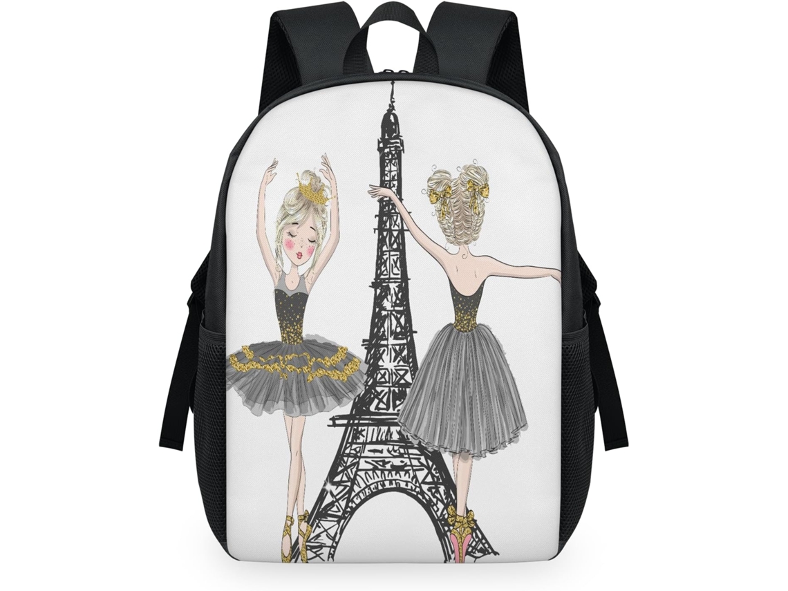Mochila Tropicallife Torre Eiffel Ballet Girl para Crianças 32 5 X 15 X 44 9 Cm Tecido de Malha Impermeável e