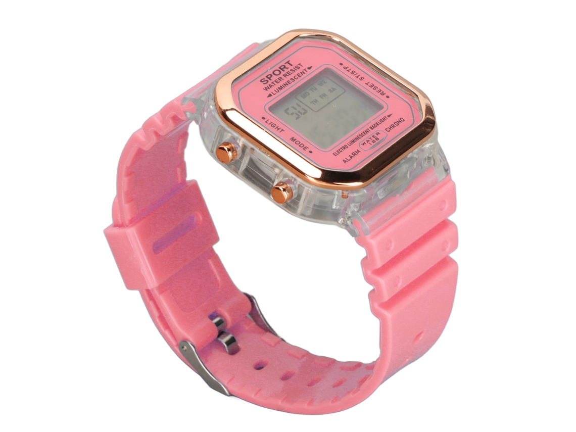 Relógio Digital Esportivo para Crianças Cor Rosa Vermelho À Prova D'água S/MARCA