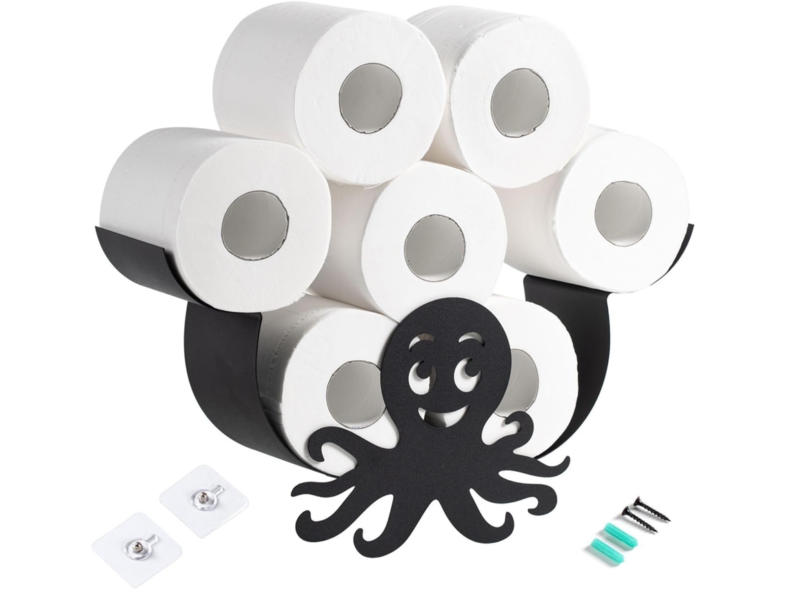 Porta Papel Higiênico Em Formato De Polvo Organizador Divertido Para Banheiro, Com Design Criativo Inspirado Na Vida