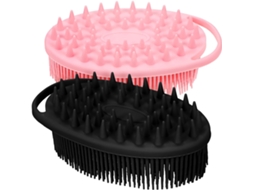 Conjunto De 2 Escovas Esfoliantes Dupla Face Para Corpo E Cabelo Com Armazenamento Prático Conveniente