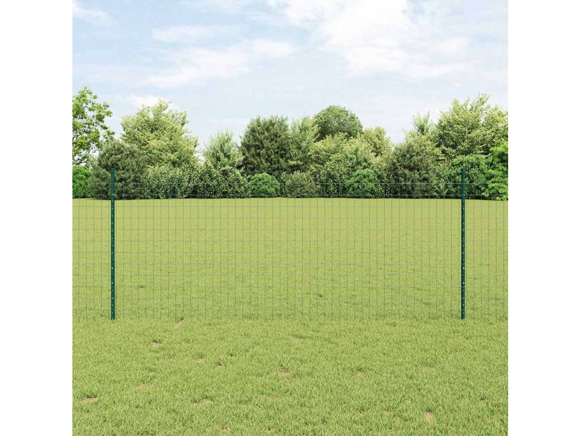 Vidaxl Cerca Euro Com Poste 25 X 1 M Aço Revestido De Pvc Verde Malha