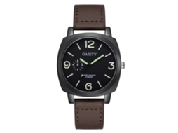 Reloj De Pulsera Analógico De Aleación Con Correa De Pu Moda Deportivo Cuarzo (marrón Oscuro)