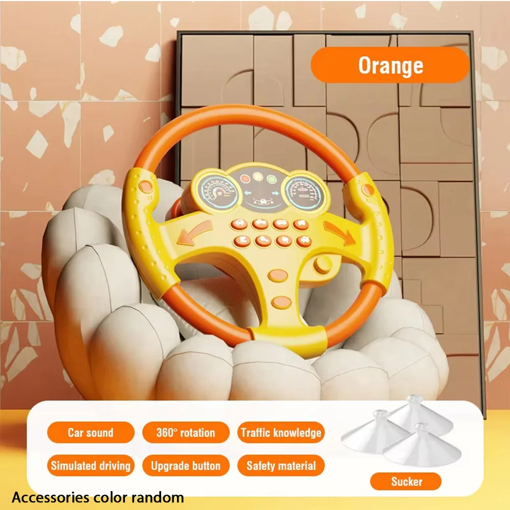Volante De Brinquedo Infantil Com Simulação De Pato Laranja E Efeitos Sonoros Para Educação Infantil.
