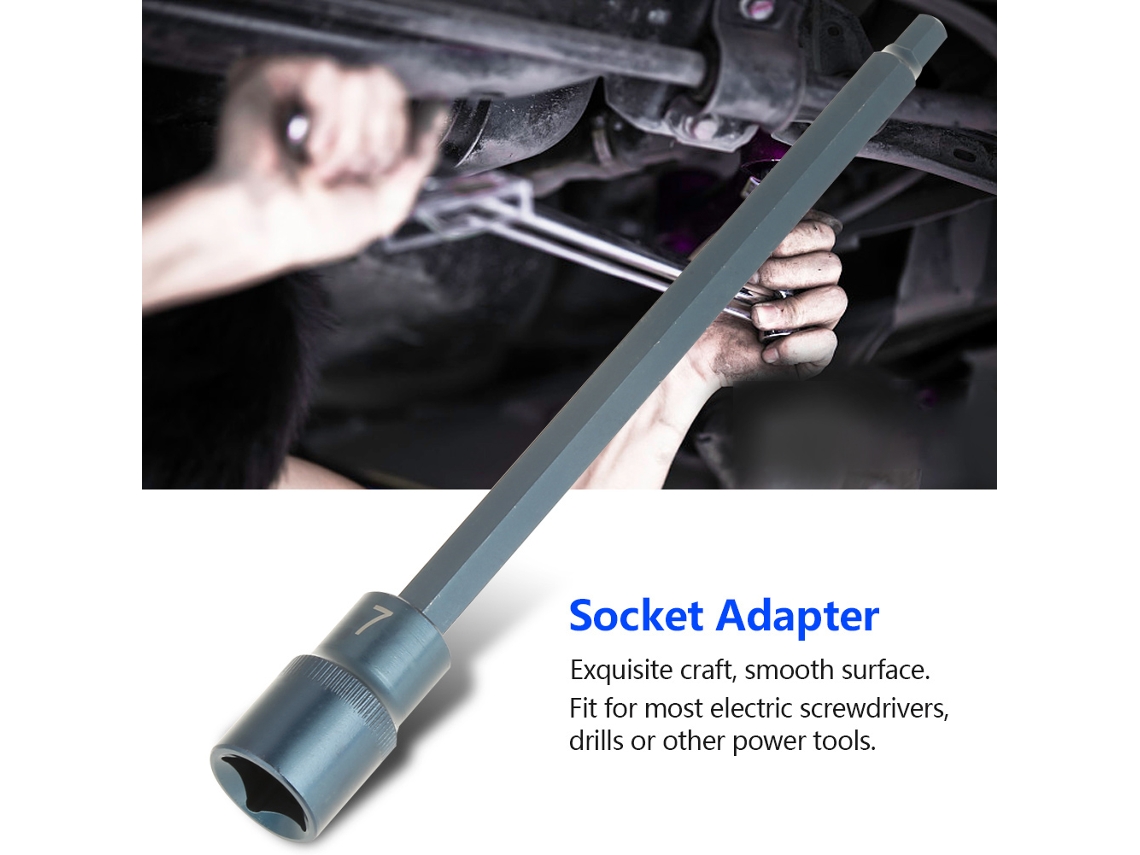Adaptador De Soquete Hexagonal Para Furadeira Elétrica, Conector De Ferramenta De Potência 1/2" 200mm (h7)