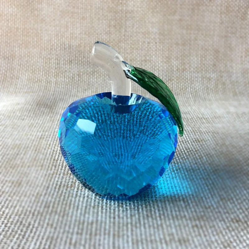 Ornamento de Maçã de Cristal , Ornamento Esférico de Vidro Multifacetado MDUG (azul Celeste 50mm)