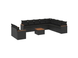 Garden Sofa Set, Garden Sofa Sets Vidaxl Preto Rattan / Vime (n/a)