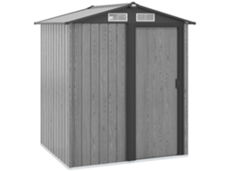Abrigo de Jardim VERIDIA CUOM 213x130x185 Cm com 2 Portas Deslizantes e Janelas