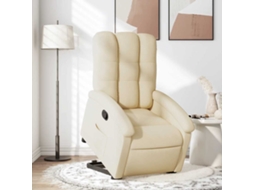 Vidaxl Poltrona Reclinável Elevatória Tecido Cor Creme