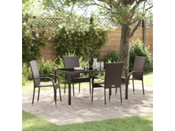 Vidaxl Conjunto de Jantar para Jardim 5 Pcs Castanho