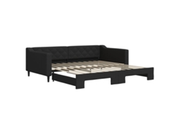 Sofá cama com Gavetão 100x200 Cm Tecido Preto MAISON EXCLUSIVE