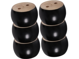 Conjunto De 6 Pés Madeira Maciça Para Sofá, Formato De Pão, Pretos, 5x8cm Ideal Para Substituir Os Pés De Móveis Sofá