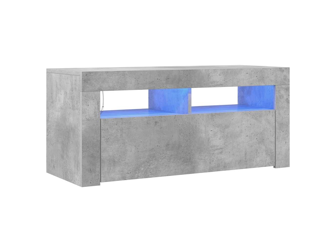 Móvel TV com Luzes Led Cinzento Cimento 90x35x40 cm MAISON EXCLUSIVE