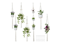 Conjunto 7 Suportes Para Plantas Em Macramê