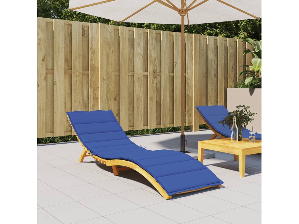 Vidaxl Almofadão P/ Espreguiçadeira 200x60x3cm Tecido Oxford Azul Real