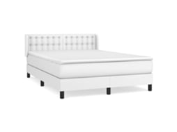 Cama com Molas Couro Artificial Branco MAISON EXCLUSIVE 140x200 cm