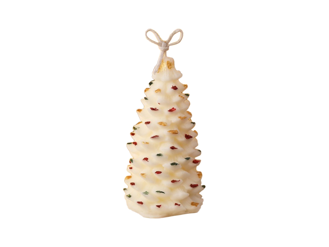 Vela De Cera De Soja Natalina Perfume Campânula Branca Design àrvore Branca