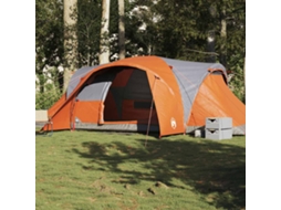 Vidaxl Tenda Familiar Cúpula Para 6 Pessoas Impermeável Cinza/laranja