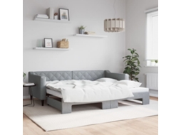 Vidaxl Sofá-cama Com Gavetão 90x200 Cm Tecido Cinzento-claro