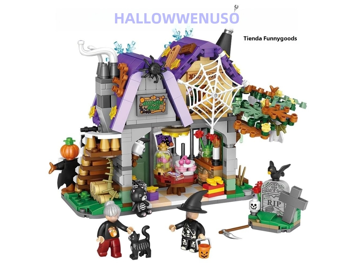 Blocos de Montar para o Halloween, Decorações Especiais para Casinhas, Brinquedos Requintados, o Presente Perfeito para as Festas. MDUG