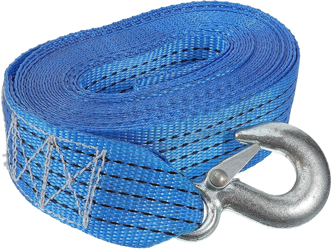 Cinta De Guincho Para Reboque De 6 Metros Em Poliéster Azul Resistente.