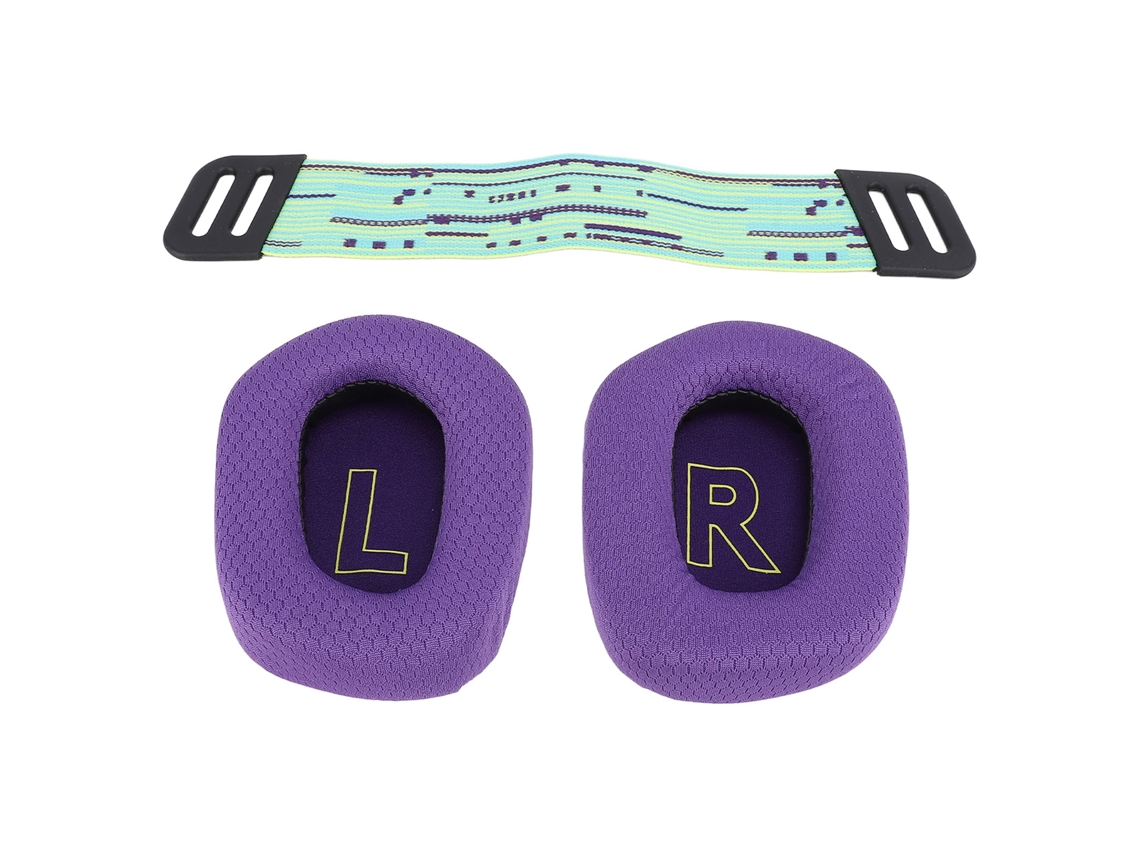 Pads Ouvido Headset G733 G335 Mesh Respirável Espuma Memória Com Cinta De Cabeça Roxo
