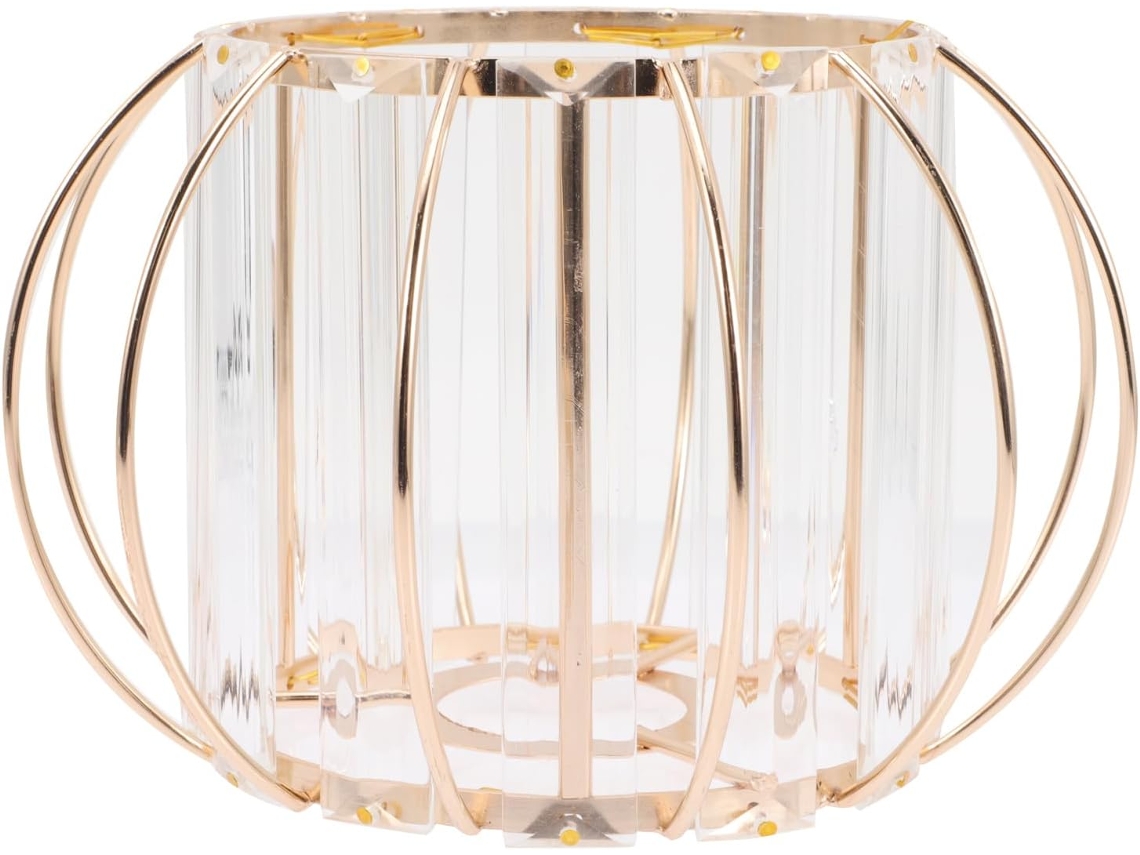 Vidro De Cristal Dourado Para Plafon E27, Gaiola Protetora Para Lâmpada, Cúpulas Transparentes.