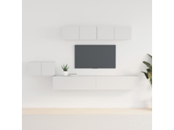 Vidaxl Conjunto Móveis De Tv 5 Pcs Madeira Processada Branco