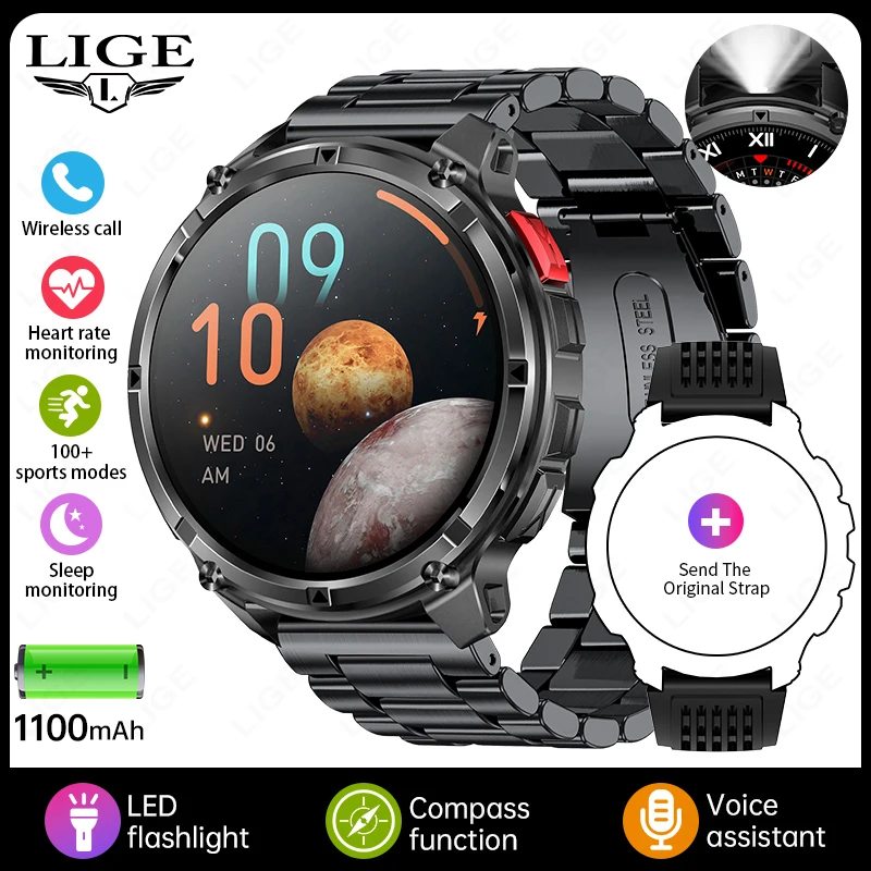 Smartwatch MDUG com tela HD 2,01, saúde e chamadas