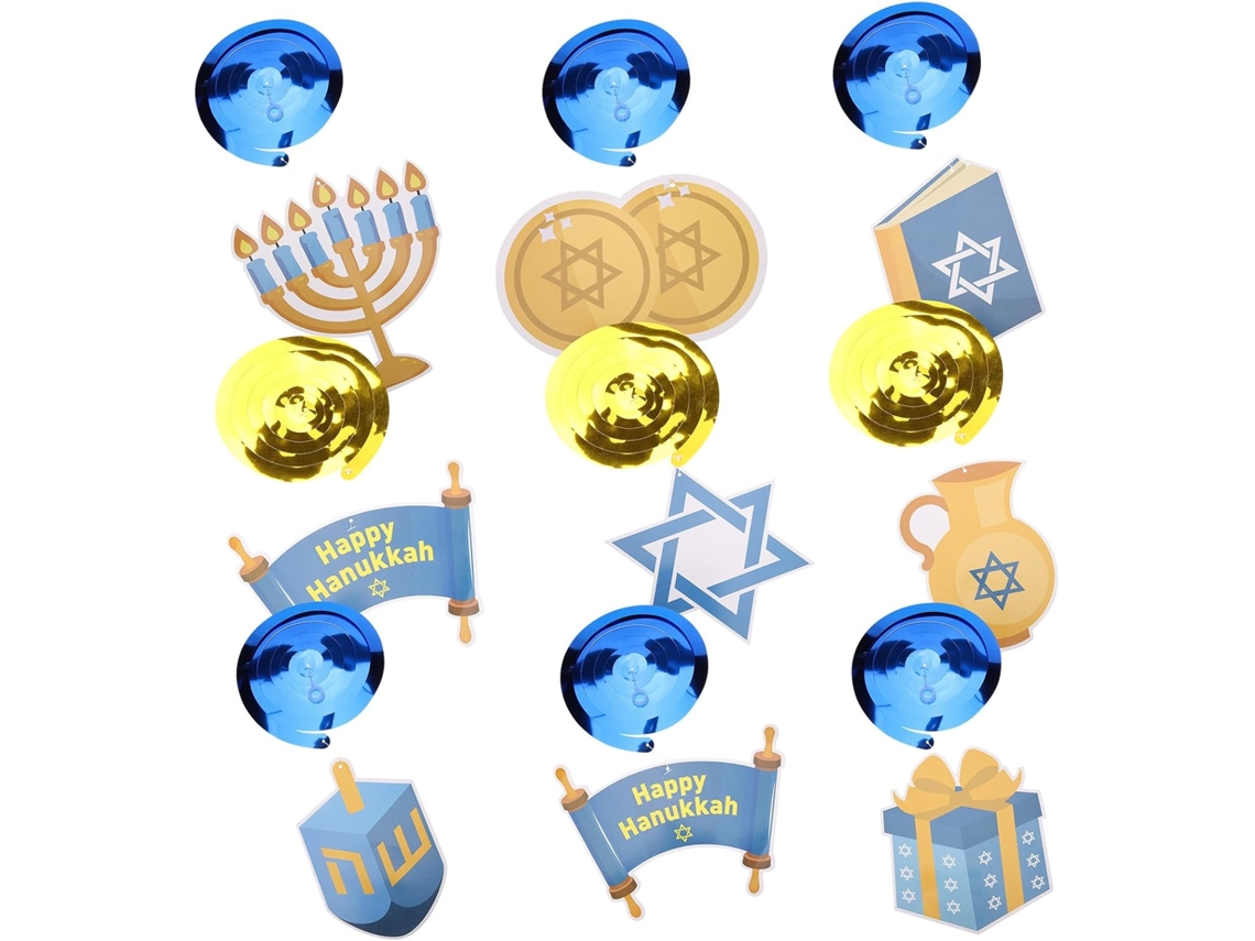 Enfeites Papel Elegantes Pendurar Hanukkah 30 Peças Espirais Chiques Festivas Decoração Casa GOKOCO