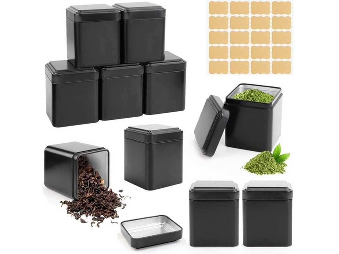 Escolha Segura - 10 Unidades - Seguro Para Alimentos - Metais - 7 X 7 X 8,5 Cm - Para Chá Solitário - Inclui 20 Etiquetas - Durável E Leve - Caixa De