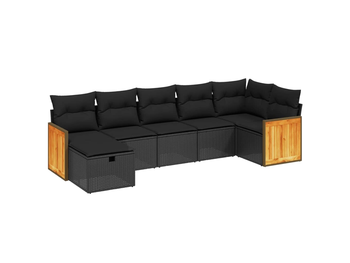 Garden Sofa Set, Garden Sofa Sets Vidaxl Preto Rattan / Vime (n/a)