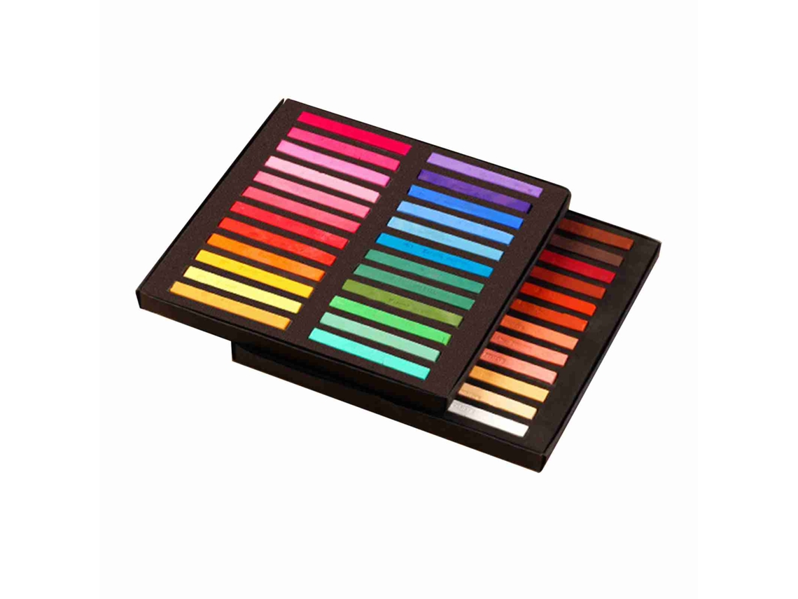 Conjunto de Pastéis de Giz Quadrado, Artist Pastel Sticks 12/24/36/48 Cores, para Arte, Desenho, Pintura | S/MARCA