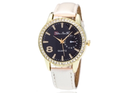 Relógio Mulher de Quartzo Analógico de Parede com Cristais Strass Branco Fashion Zhoulianfa