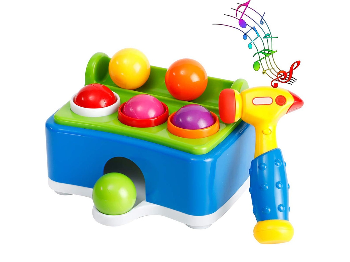 Ats brinquedo de Golpe para Bebês e Crianças com Música e Luzes, Martelo e Bola, Inteligência, Exercício de Força, Presente Infantil
